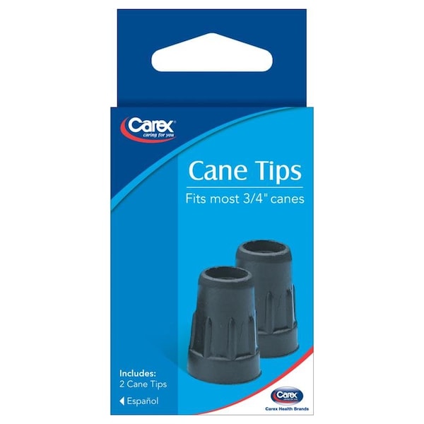 Carex Health Brands Black Walking Cane Tips Rubber/Stainless Steel FGA71800 0000 - main
